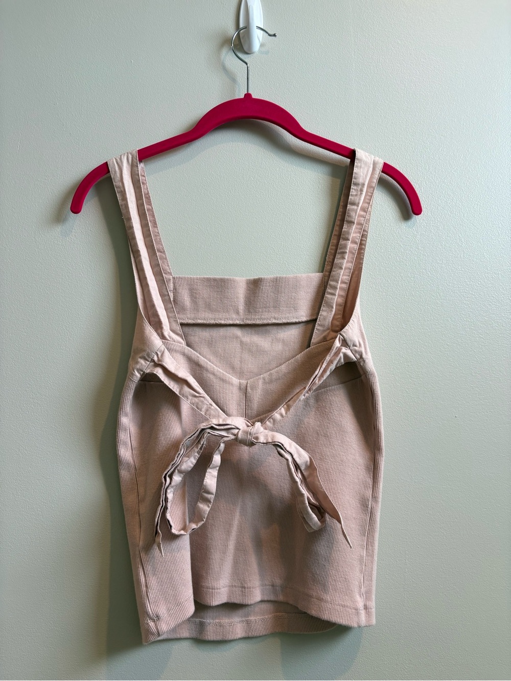 Anthropologie Maeve Square-Neck Ribbed Tank Top in Light Pink - Picture 3 of 5